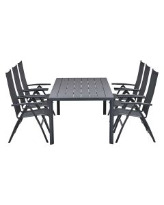 Cadiz tuinset 7-delig verstelbaar - Adana tuintafel 220x100 cm