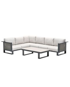 Gabon hoek loungeset 4-delig - taupe