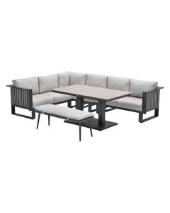 Gabon lounge dining set 6-delig - taupe