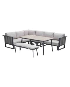 Gabon - Lagan lounge dining set 6-delig - taupe