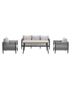 Tavira lounge dining set 4-delig - grey sand