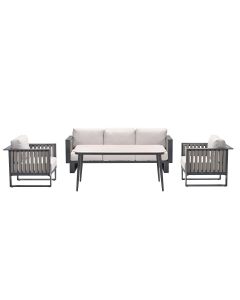 Gabon - Lagan lounge dining set 4-delig - taupe