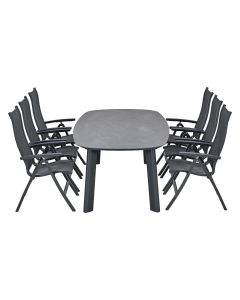 Hilly tuinset 7-delig verstelbaar - Albano tuintafel 240x115 cm