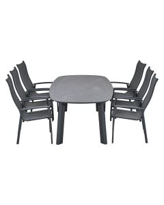 Hilly tuinset 7-delig - Albano tuintafel 240x115 cm