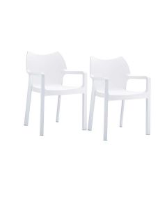 Diva tuinstoel wit - 2 stuks