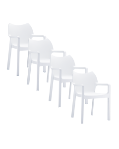 Diva tuinstoel wit - 4 stuks