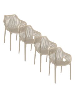 Air XL design tuinstoel taupe 4 stuks
