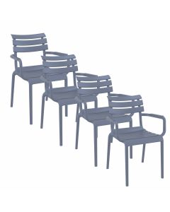Paris tuinstoel donker grijs - 4 stuks