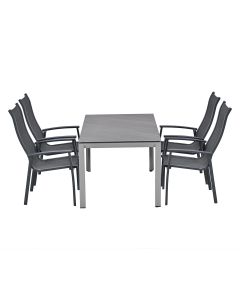 Hilly tuinset 5-delig - Skala tuintafel 160x90 cm