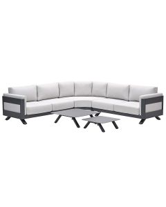 Medellin hoek loungeset 5-delig - donker grijs