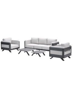 Medellin loungeset 4-delig - donker grijs