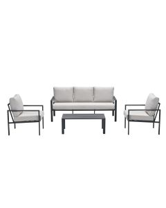 Durban loungeset 4-delig - donker grijs - desert sand