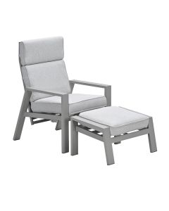 Lora loungestoel verstelbaar incl voetenbank - taupe