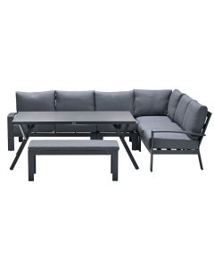 Camilo lounge dining set 6-delig - donker grijs