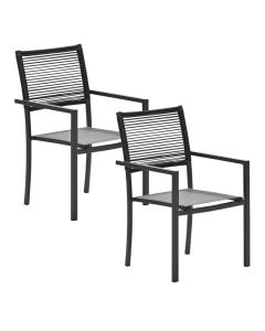 Tess tuinstoel zwart - 2 stuks
