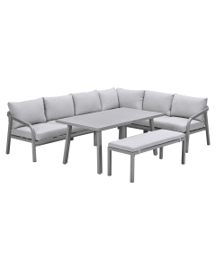 Tarera lounge dining rechts set 6-delig - taupe
