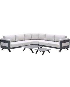 Medellin hoek loungeset 5-delig - donker grijs