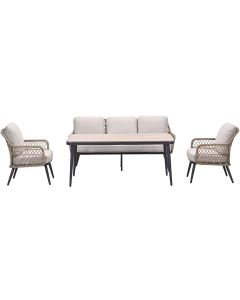 Kalibo lounge dining set 4-delig - desert sand
