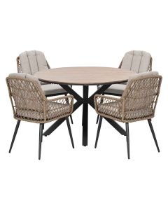 Kalibo tuinset 5-delig - Tulli tuintafel Ø122 cm