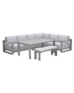 Malakka lounge dining set 6-delig - taupe - valley sand