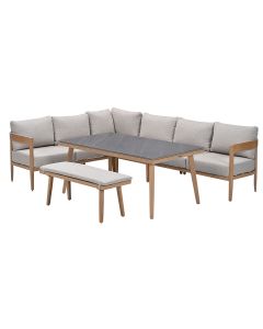 San Mauro lounge dining set 6-delig links - gobi sand