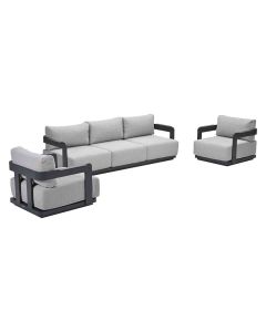 Imperia loungeset 3-delig - donker grijs