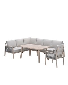 San Capri lounge dining set 6-delig rechts incl stoel - light oak look