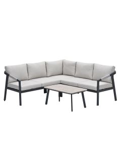 Milou loungeset hoek 4-delig - donker grijs