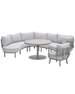 Algarve lounge dining set 5-delig - taupe