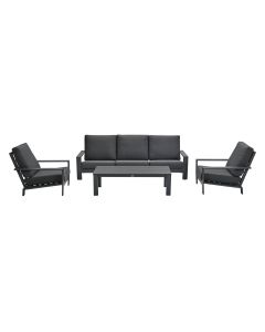 Coba loungeset 4-delig - donker grijs - reflex black