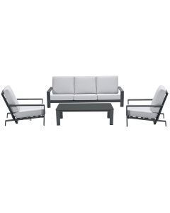 Coba loungeset 4-delig verstelbare stoelen - donker grijs - valley sand