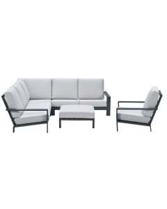 Coba loungeset 5-delig - donker grijs - valley sand