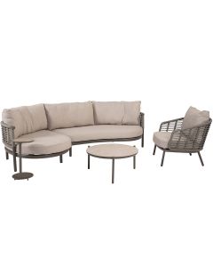 Puglia chaise longue loungeset 5-delig - terre