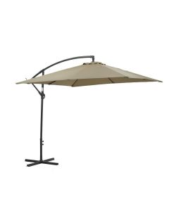 Corfu zweefparasol 250x250 cm - frame donker grijs - taupe