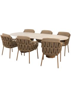 Biarritz tuinset 7-delig amber - Colorado tuintafel 240x105 cm ovaal