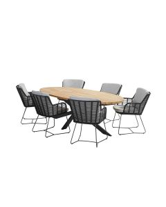 Fabrice tuinset 7-delig - Prado tuintafel 240 x 115 cm