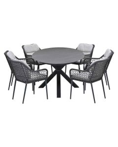 Pemba tuinset 7-delig - Scot tuintafel Napoli grey 230x115 cm