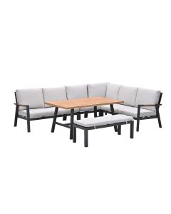 Lissabon lounge dining set 6-delig R - valley sand
