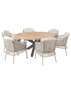Puccini tuinset 7-delig - Prado tuintafel antraciet Ø160 cm