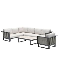 Gabon lounge hoekset 5-delig - taupe
