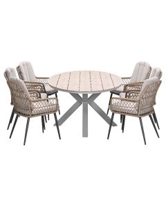 Kalibo tuinset 7-delig - Tulli tuintafel 220x115 cm - light teak vironwood
