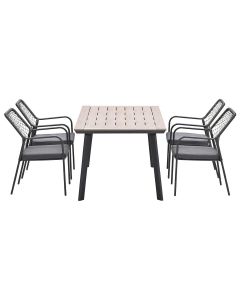 Ross tuinset 5-delig mosgroen - Penedo tuintafel 160x90 cm