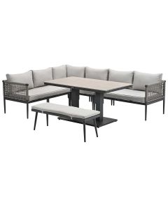 Burela - Brugge lounge dining set 6-delig links - taupe
