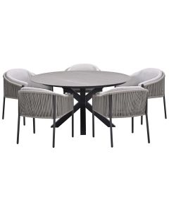 Delvin tuinset 6-delig - Duuk tuintafel Ø150 cm