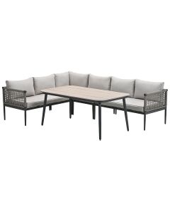 Burela lounge dining set 5-delig links - taupe