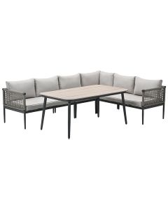 Burela lounge dining set 5-delig rechts - taupe