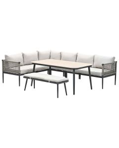 Burela lounge dining set 6-delig links - taupe