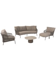 Capalbio loungeset 6-delig - bruin