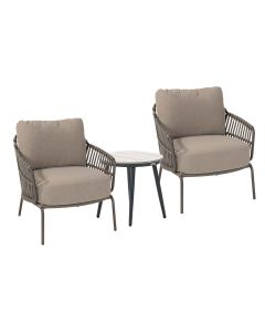 Capalbio loungeset 3-delig bruin - lucas bijzettafel Ø50 cm