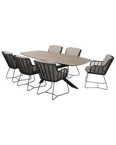Fabrice tuinset 7-delig - Prado tuintafel 240x105x75 cm